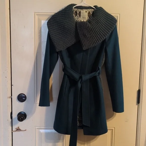 Elevenses by Anthropologie Wool Blend Jacket - Vibrant Teal Green - Picture 8 of 16